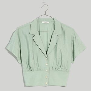 Madewell Drapey Banded-Bottom Button-Down
